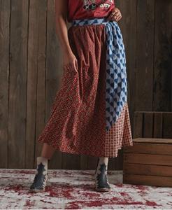 Superdry Vrouwen Dry Limited Edition Dry Midirok met Print Blauw