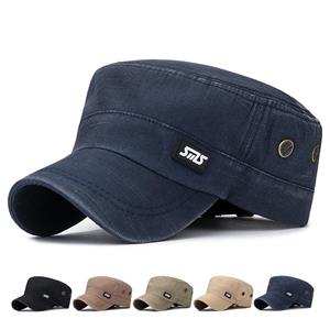 ONIHUA Vintage katoenen platte hoed voor mannen militaire caps trucker snapback baseball cap leger vizieren hoed kapitein cap hombre gorras 55-59cm zwart