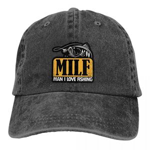 91421224MABNCF2A91 MILF Man I Love Fishing Baseball Caps Pet Vissen Zonnescherm Hoeden voor Unisex One Size