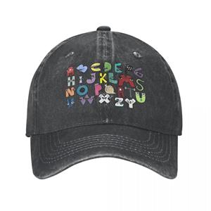 91530103MABXANBX49 Vintage gewassen denim alfabet Lore kostuum voor jongens baseball cap vrouwen unisex hoed verstelbare bijpassende leren 26 letters cap hoeden One Size