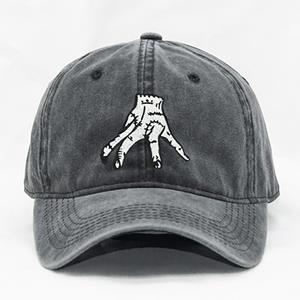 91440118MAC4M03W3Q Wednesday Addams Severed Hand 3D Borduurkatoenen Baseball Cap Gewassen Papa Hoeden voor Unisex Verstelbare Unisex bucket hat