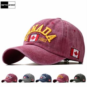 NORTHWOOD 5 kleuren CANADA borduurwerk katoenen baseball caps voor mannen vrouwen papa hoeden outdoor trucker hoeden 56-60 cm zwart
