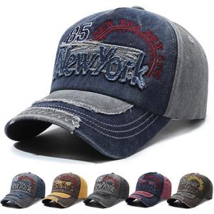 ONIHUA Borduren Baseball Cap Heren Dames Lente Zomer Brief Denim Cap Outdoor Zonnehoed koffie/grijs