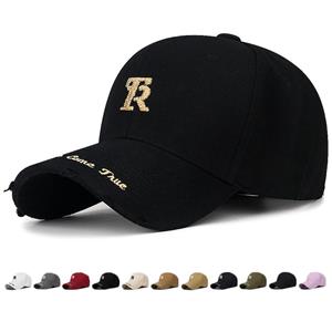 ONIHUA Gat Baseball Cap Mannen Vrouwen Geborduurde Letters Zonnescherm Reispet Snapback Hoed Zonneklep Hoeden Vissershoed Piek Cap goud/zwart
