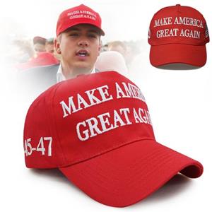 Shenglian Unisex Baseball Cap Trump 2024 Brief Borduren Lange Rand Zonnebrandcrème Anti-UV Verstelbaar Paardenstaartgat Outdoor Pet Zonnehoed F