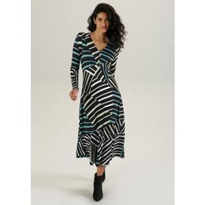 Aniston SELECTED Midi-jurk met smok-details en streeppatroon
