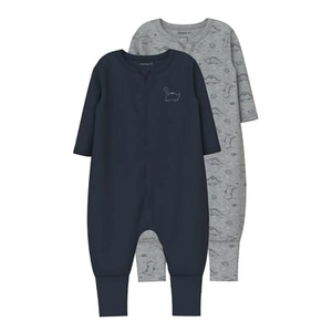 name it Slaapoverall 2-pack Grijs gemêleerd