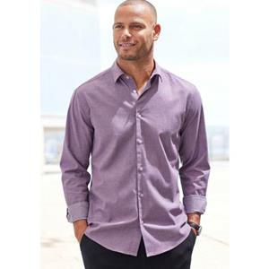 H.I.S Overhemd met lange mouwen Regular fit elastisch jacquard-shirt in regular fit, onderhoudsvriendelijk van katoenmix