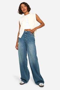 Boohoo The Tall Jeans Met Rechte Pijpen, Mid Blue