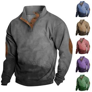 Linglong Lente en herfst herensweatshirt met staande kraag is outdoor casual truien tops XL blauw