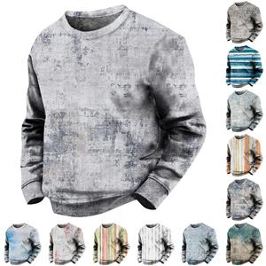 YiGeiWoLiGiaoGiao Heren sweatshirt met print, buiten, etnisch bedrukt, losse lange mouwen XL