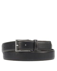 Michaelis Belt leather black contrast stiksel