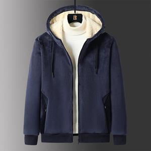 LH59YK Herfst Winter Heren Lam Kasjmier Hoodie Mannen Fleece Jas Mannelijke Sweatshirts Kanarie Fluwelen Jas Oversized Hoodies 2XL zwart
