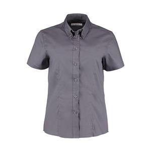 Kustom Kit Dames corporate oxford korte mouwen shirt