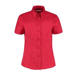 Kustom Kit Dames corporate oxford korte mouwen shirt