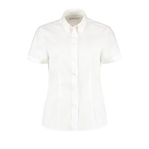 Kustom Kit Dames corporate oxford korte mouwen shirt