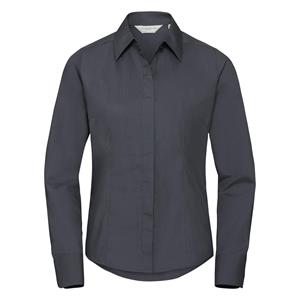 Russell Athletic Collectie dames lange mouwen poly-katoen gemakkelijk onderhoud gepaste poplin shirt