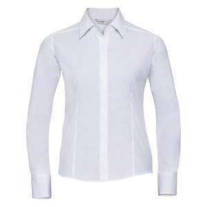 Russell Athletic Collectie dames lange mouwen poly-katoen gemakkelijk onderhoud gepaste poplin shirt