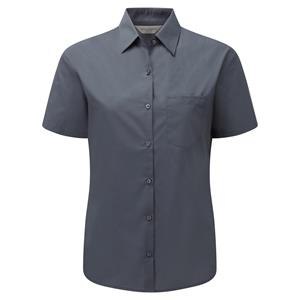 Russell Athletic Collectie dames korte mouwen poly-katoen easy care poplin shirt