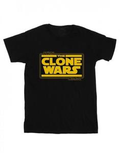 Star Wars jongens Clone Wars-logo T-shirt 9-11 Years wit