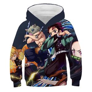 ETST WENDY 011 Jongens Demon Slayer Hoodie Kinderen Capuchon Kleding Kinderen Lange Mouw Tops Nieuwe Anime Serie Cartoon Mode Kleding 100