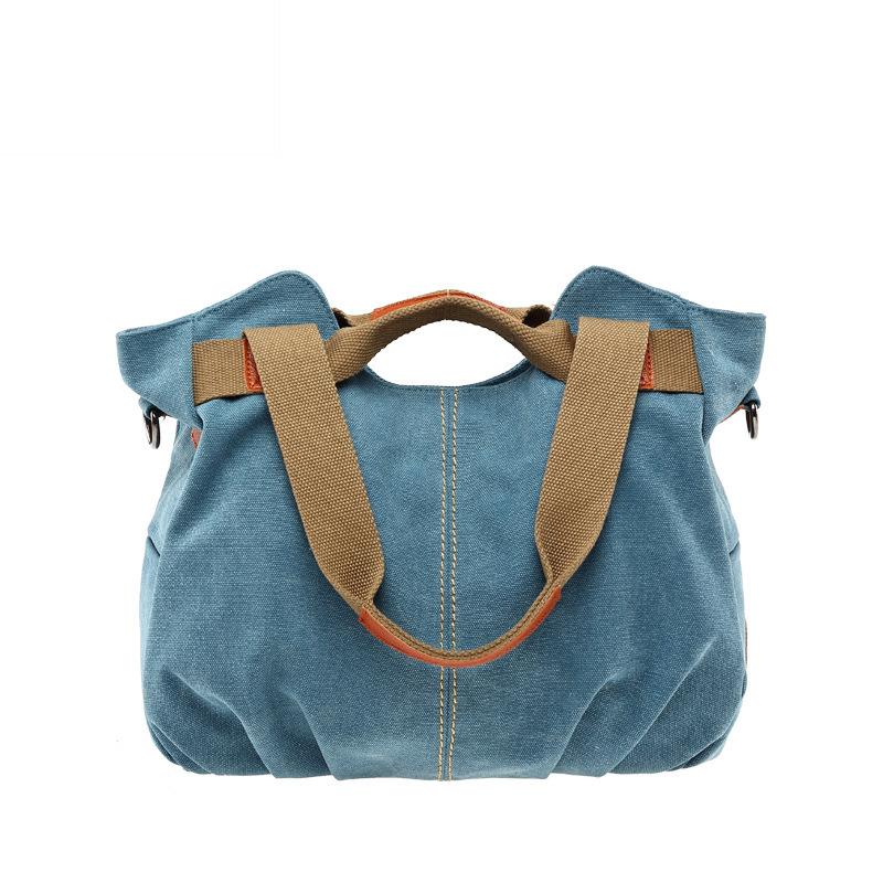 Stijlvolle casual diagonale handtas met één schouder Retro Trend Casual canvas tas Damestas One Size blauw