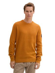 Tom Tailor Regular fit gebreide pullover van puur katoen met breipatroon