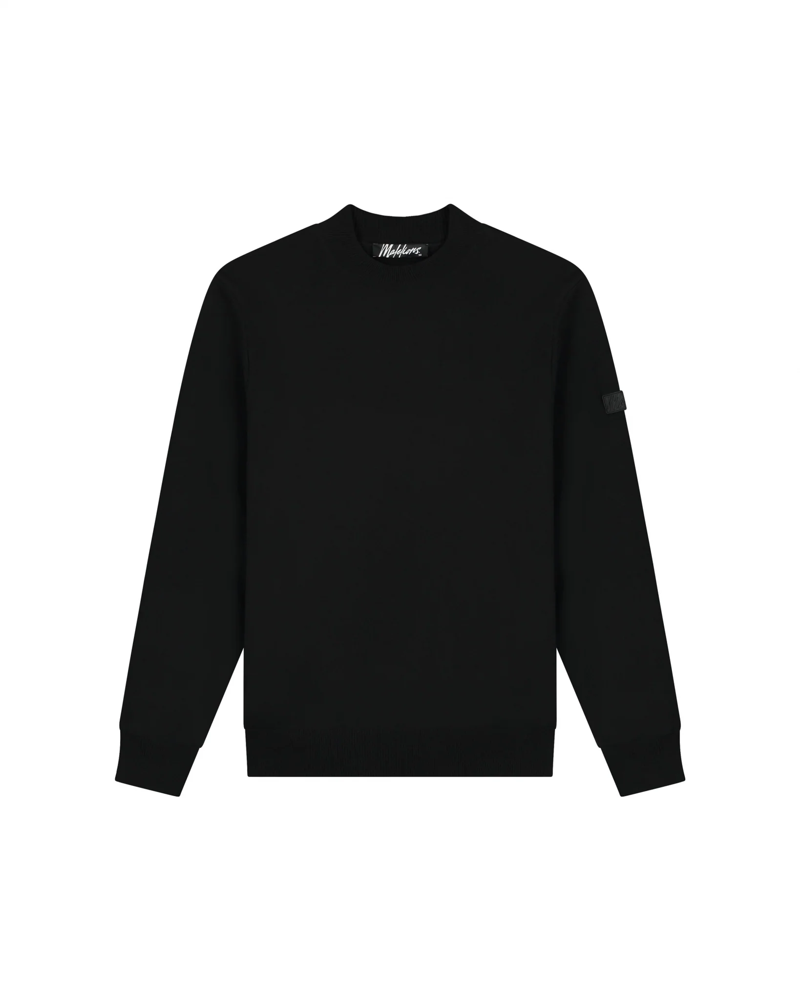 Malelions Men Knitted Mock Neck Sweater | Black