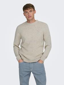 Only & Sons Onsricky reg 9 nap crew knit ecru dessin