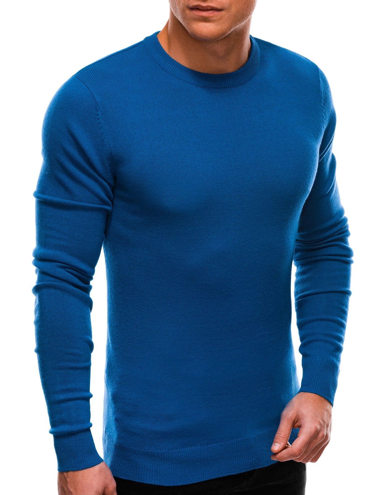 Edoti Style Italia - Sweater Heren - Ronde Hals - Blauw - Italianstyle