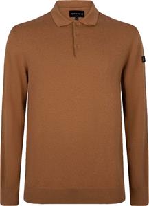 PRESLY & SUN Brad long sleeve knitted polo camel