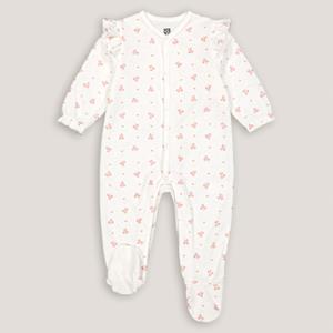 LA REDOUTE COLLECTIONS Pyjama met volants in fluweel, bloemmotief