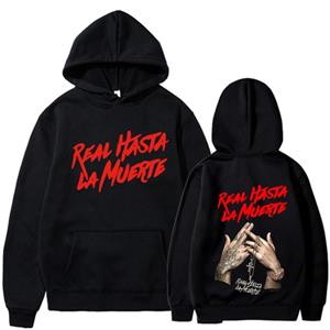 TENJINGE Trendy Anuel AA bedrukte hoodies sweatshirtjas Real Hasta La Muert S