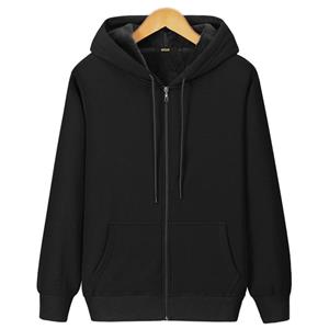 The second face a man Heren herfst- en winterpluche warme vest met capuchon, M-6XL M zwart