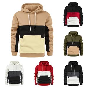 ForYourBeauty Herfst Winter Herentruien Mode Capuchon Contrasterende Kleur Los Sweatshirt Heren Hoodie S