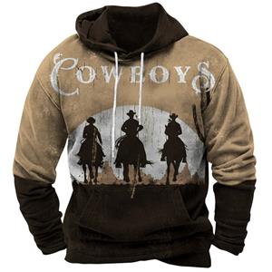 ETST WENDY 005 Vintage Heren Hoodie Cowboy Patroon Oversized Herenkleding Casual Tops Straat Sweatshirt Voor Heren Pullover Mannelijk Klassiek Hoodie S
