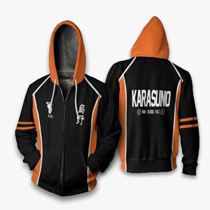 Nihao Heren Haikyuu Jas Karasuno High School Volleybal Club Hinata Shyouyou Hoody Hoodie Vest Herfst Rits Honkbal Uniform S