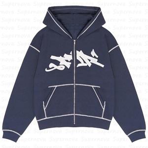 YoungGirl Nieuw mode-rits-esthetiek extra groot Y2K-sweatshirt met capuchon S