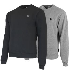 Donnay Donnay Heren - 2-Pack - Fleece Crew Sweater Dean - Zwart & Zilvergrijs