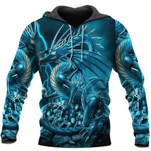 Bobby 2 Lente 3D Draak Patroon Mannen Truien Mode Animal Print Sweatshirts Leisure O-hals Trui Jas Hip Hop Stijl Jassen S