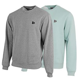 Donnay Donnay Heren - 2-Pack - Fleece Crew Sweater Dean - Zilvergrijs & Lichtgroen