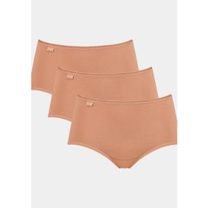 Sloggi Midislip 24/7 Cotton Midi C3P Elastische tailleband met kant, heupige snit (3 stuks)