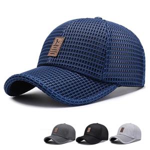 Casual mall Zomer Baseball Cap Heren Mesh Ademend Snapback Cap Unisex Verstelbare Comfortabele Zon Vader Hoeden Zonnebrandcrème Caps marineblauwe kleur