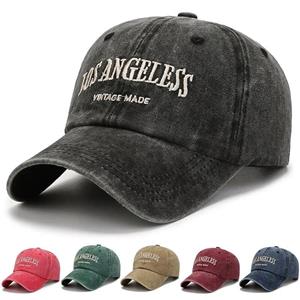 Unisex gewassen katoenen vintage pet brief borduurwerk baseball cap heren en dames buitensporthoeden 56cm-60cm kaki