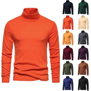 EG76LD Heren Roll Turtle Neck Tops T-shirt Tee Winter Warme thermische trui met lange mouwen L legergroene kleur