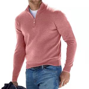 EG76LD Heren herfst- en wintershirt met lange mouwen van kasjmier L abrikoos