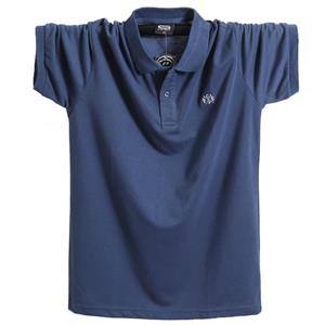 Phoca largha Zomer heren poloshirt met korte mouwen Merkkleding Puur katoen Heren Business Casual poloshirt M-6XL M zwart