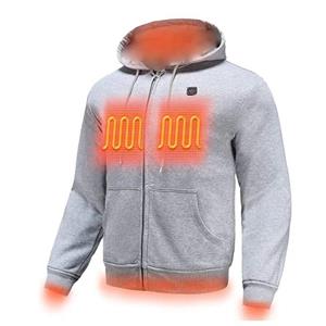 LH59YK Outdoor Elektrische USB Verwarming Truien Hoodies Mannen Winter Warme Verwarmde Kleding Opladen Warmte Jas Sportkleding P5103 3XL zwart