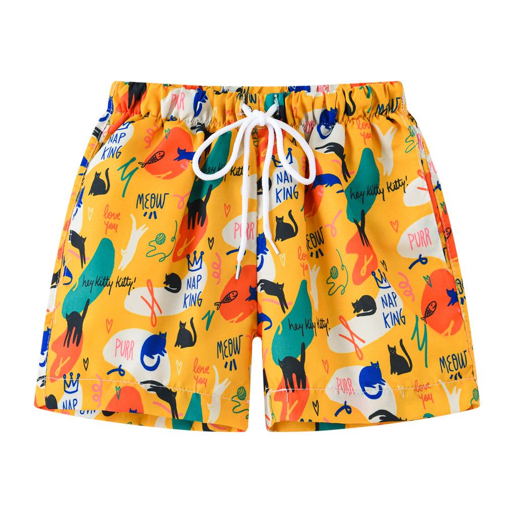 TBkids Casual lente- en zomershort voor jongens Strandshorts met modeprint 100 zwart