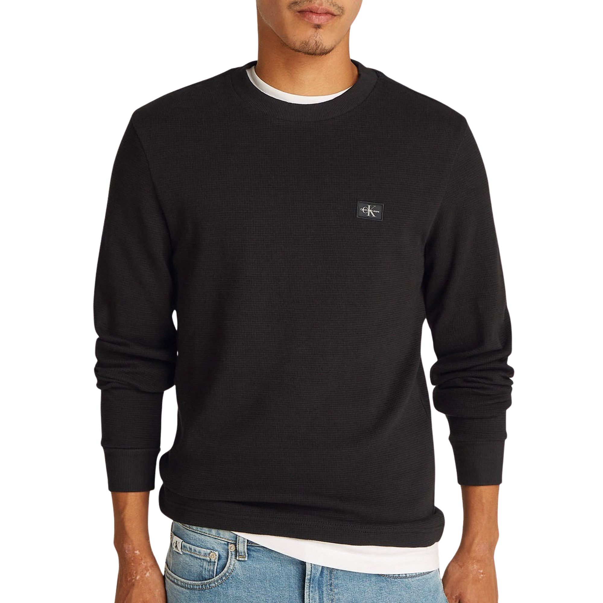 Calvin Klein Wovenabel Waffleongsleeve Shirt Heren
